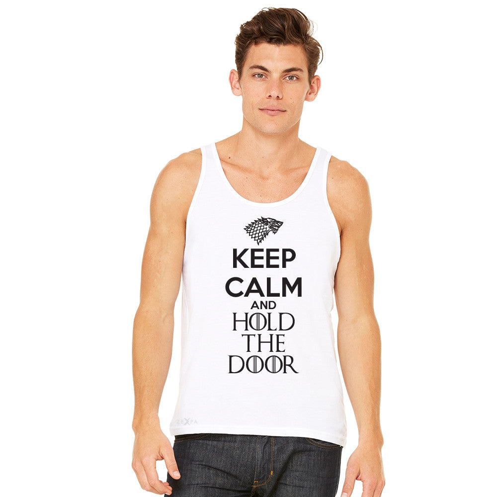 Keep Calm and Hold The Door - Hodor  Men's Jersey Tank GOT Sleeveless - zexpaapparel - 11