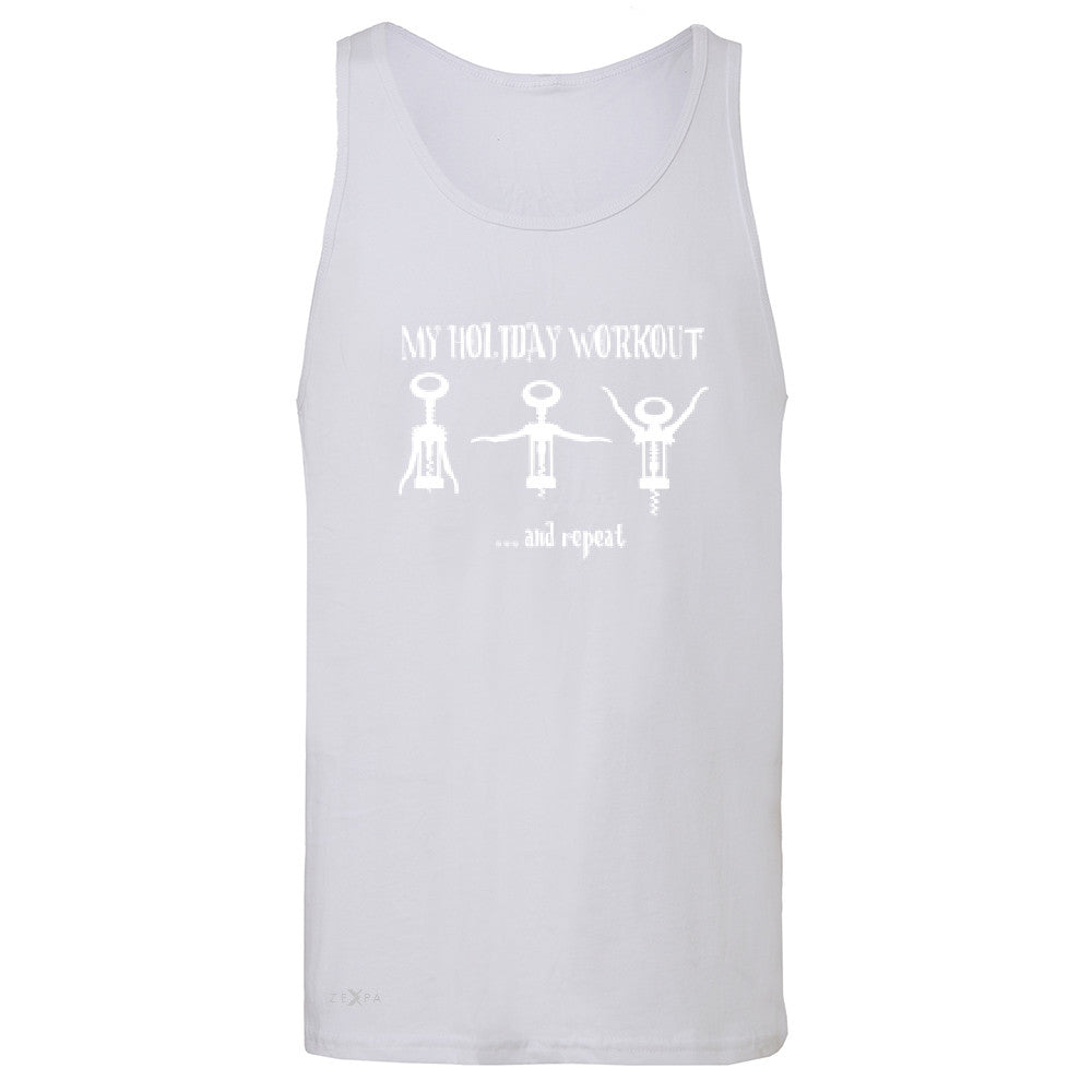 Holiday Workout and Repeat Men's Jersey Tank Funny Xmas Corkscrew Sleeveless - Zexpa Apparel - 6