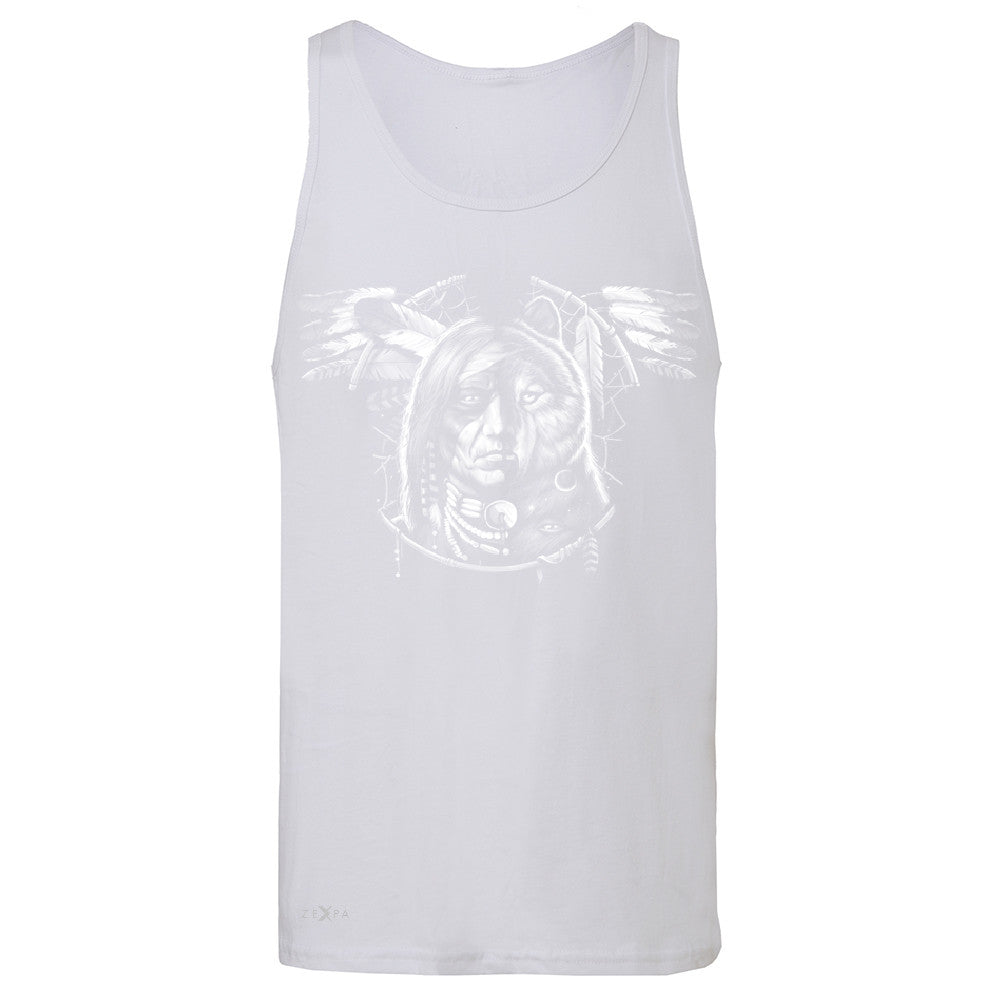 Wolf Dream Spirit Men's Jersey Tank Native American Dream Catcher Sleeveless - Zexpa Apparel - 6