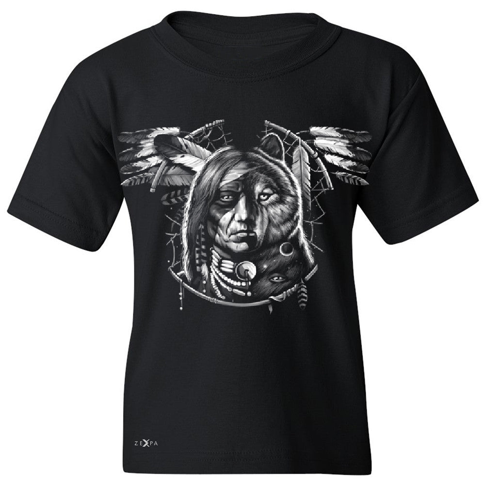 Wolf Dream Spirit Youth T-shirt Native American Dream Catcher Tee - Zexpa Apparel - 1