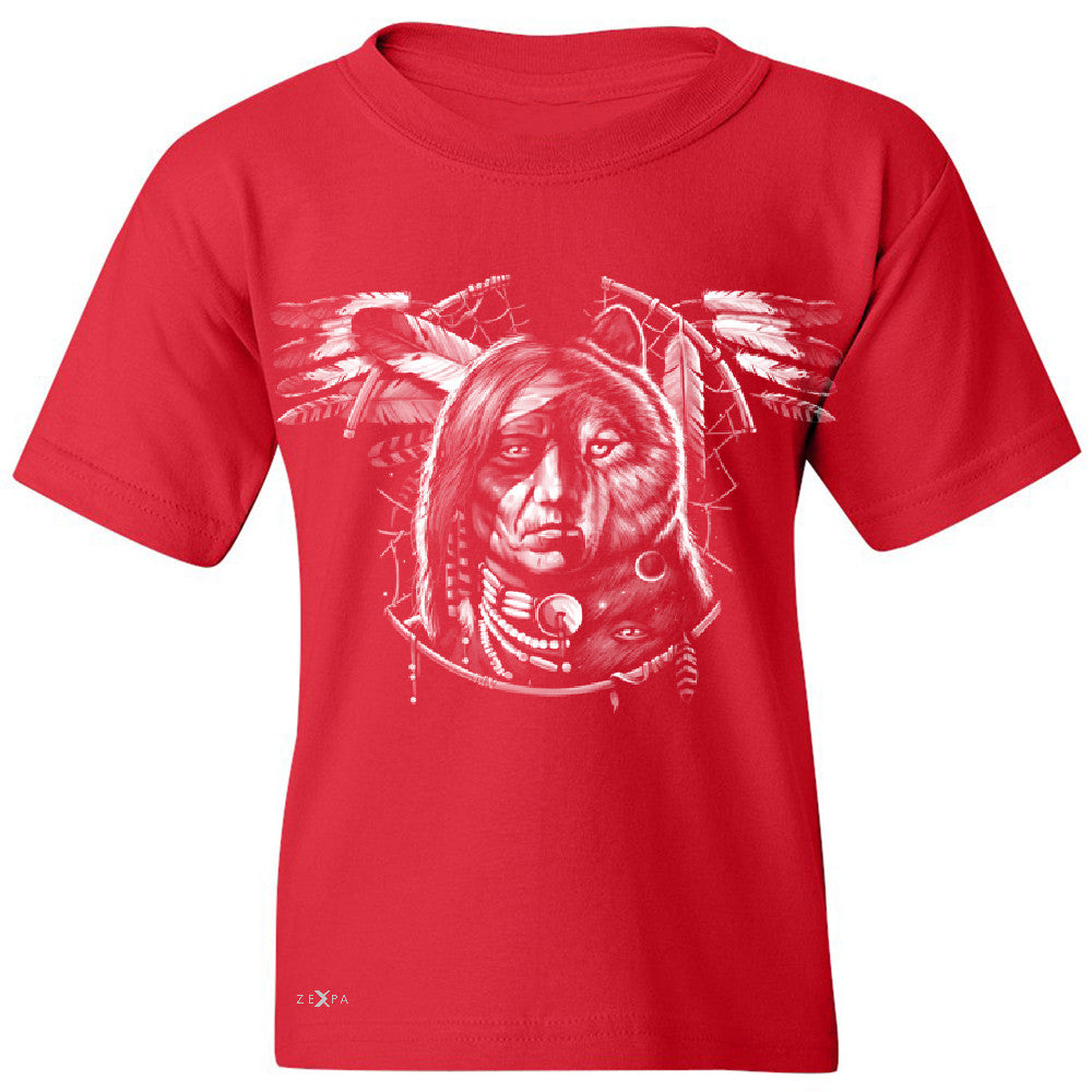 Wolf Dream Spirit Youth T-shirt Native American Dream Catcher Tee - Zexpa Apparel - 4