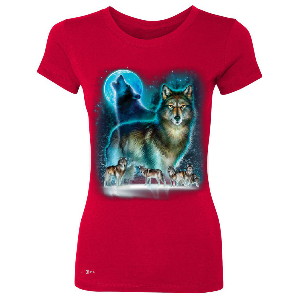 Zexpa Apparelâ„¢ Moonlight Wolf Women's T-shirt Native American Dream Catcher Tee - Zexpa Apparel Halloween Christmas Shirts