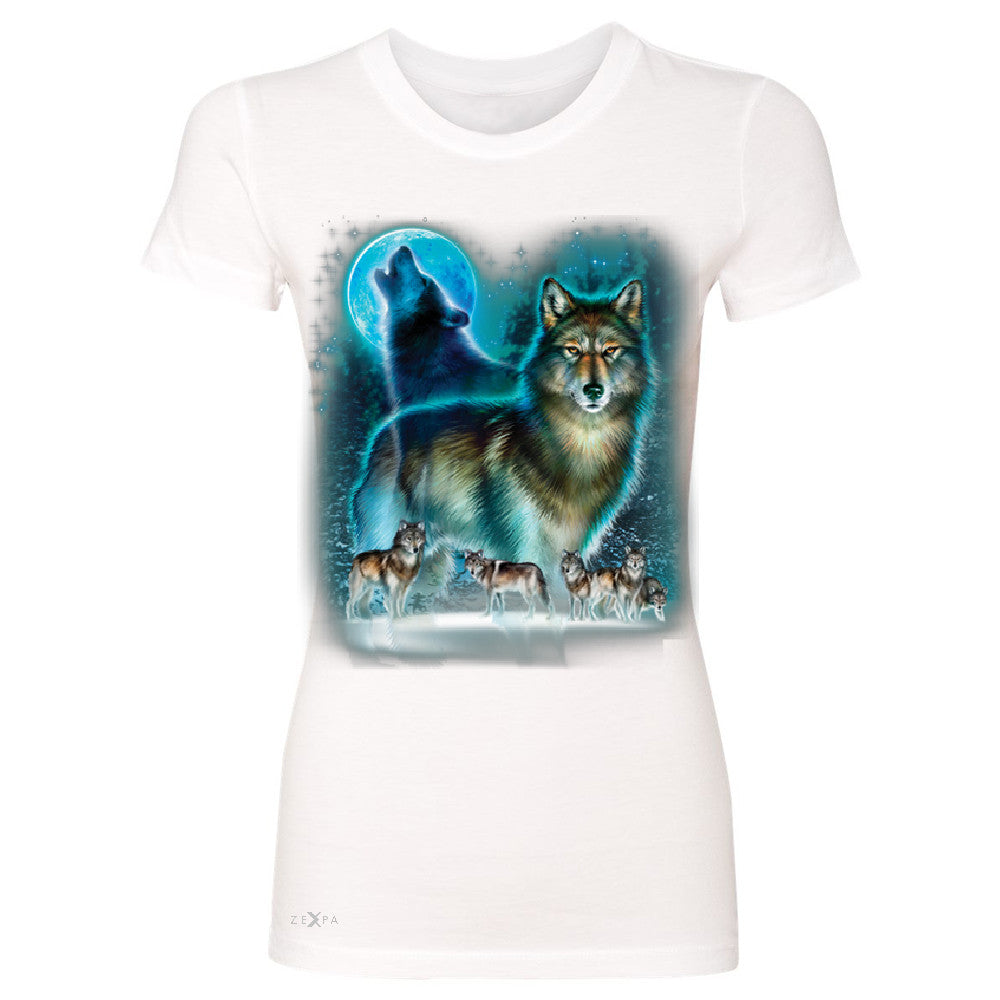 Zexpa Apparelâ„¢ Moonlight Wolf Women's T-shirt Native American Dream Catcher Tee - Zexpa Apparel Halloween Christmas Shirts