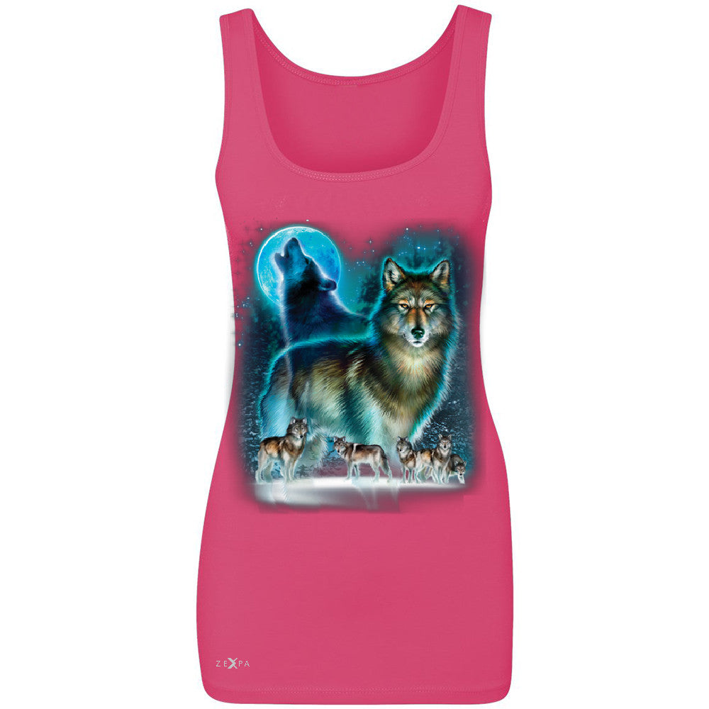 Zexpa Apparelâ„¢ Moonlight Wolf Women's Tank Top Native American Dream Catcher Sleeveless - Zexpa Apparel Halloween Christmas Shirts