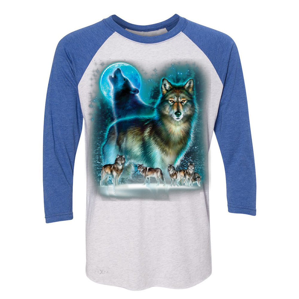 Zexpa Apparelâ„¢ Moonlight Wolf 3/4 Sleevee Raglan Tee Native American Dream Catcher Tee - Zexpa Apparel Halloween Christmas Shirts