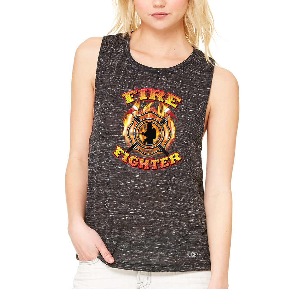 Zexpa Apparelâ„¢ Firefighters Women's Muscle Tee Courage Honorable Job 911 Tanks - Zexpa Apparel Halloween Christmas Shirts