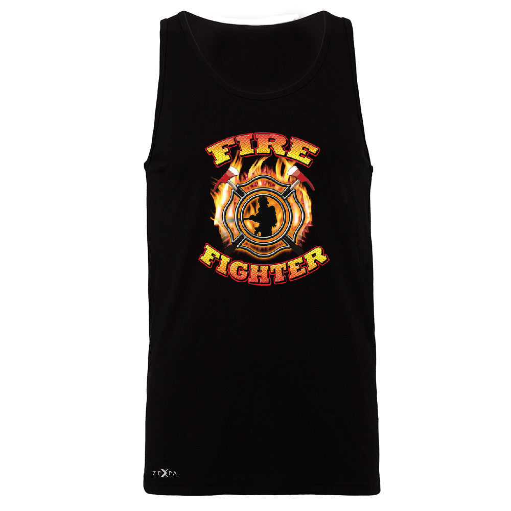 Firefighters Men's Jersey Tank Courage Honorable Job 911 Sleeveless - Zexpa Apparel - 1
