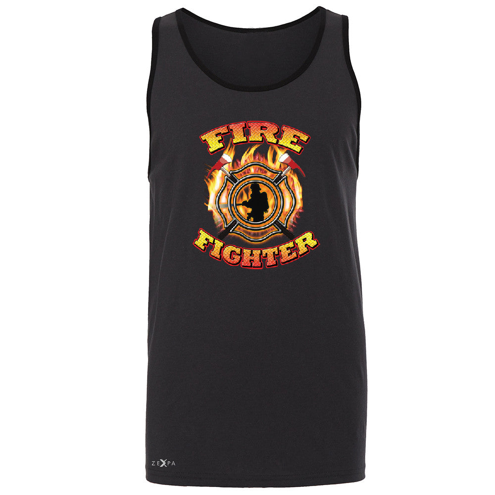 Firefighters Men's Jersey Tank Courage Honorable Job 911 Sleeveless - Zexpa Apparel - 3