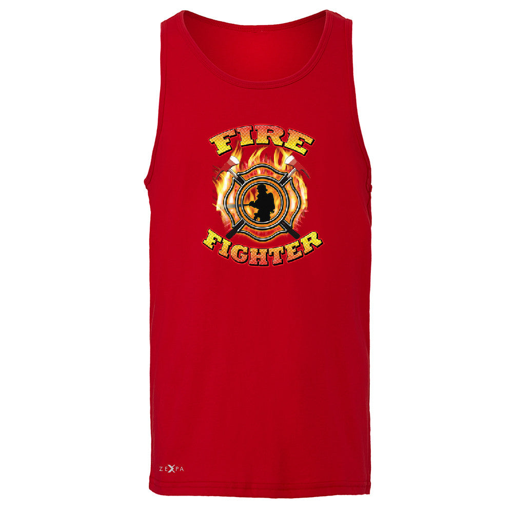 Firefighters Men's Jersey Tank Courage Honorable Job 911 Sleeveless - Zexpa Apparel - 4