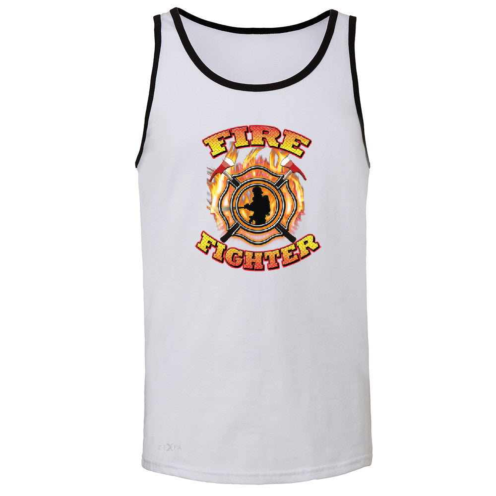 Firefighters Men's Jersey Tank Courage Honorable Job 911 Sleeveless - Zexpa Apparel - 5