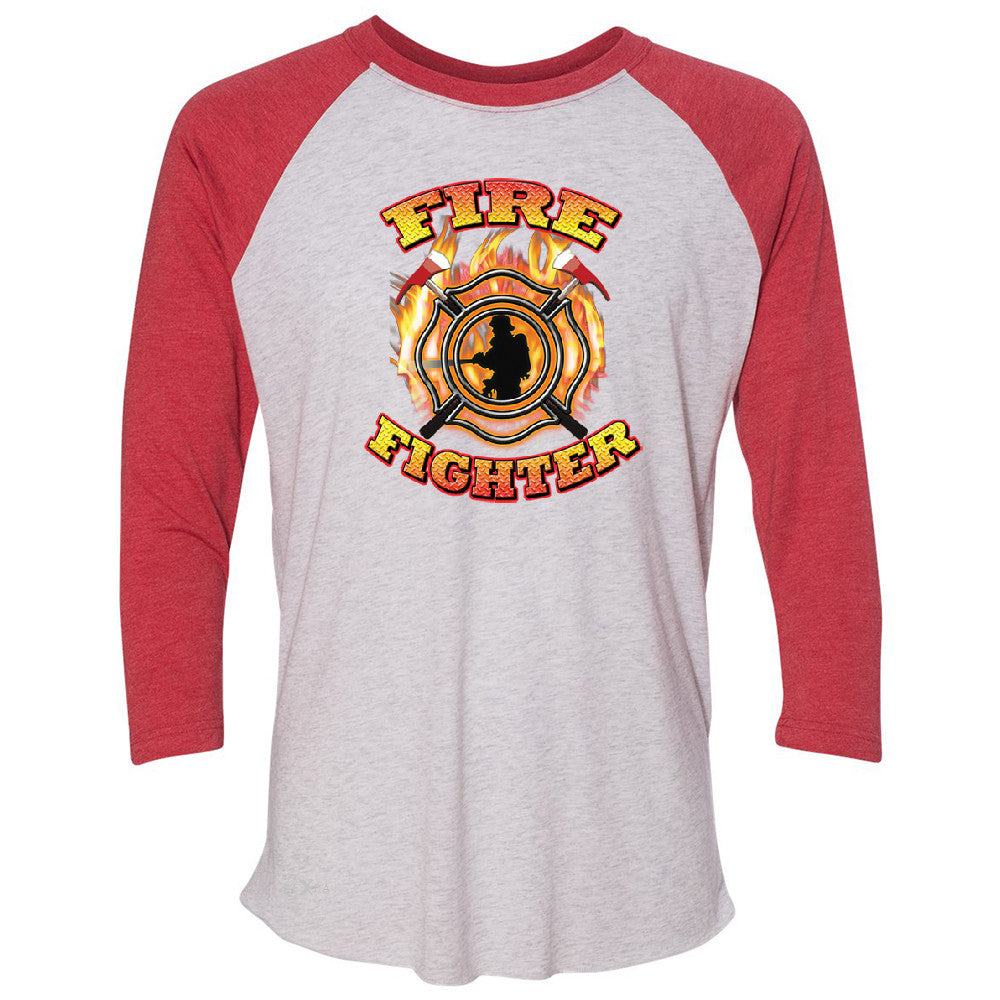 Firefighters 3/4 Sleevee Raglan Tee Courage Honorable Job 911 Tee - Zexpa Apparel - 2