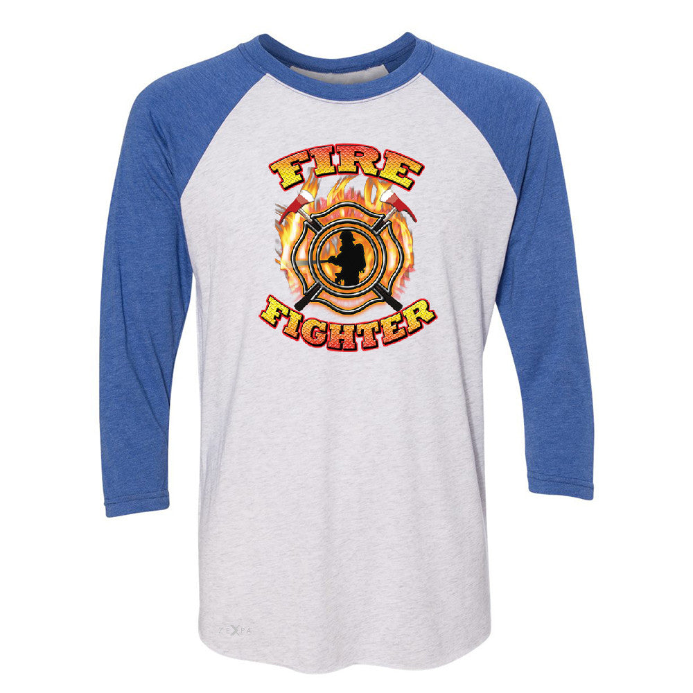 Firefighters 3/4 Sleevee Raglan Tee Courage Honorable Job 911 Tee - Zexpa Apparel - 3