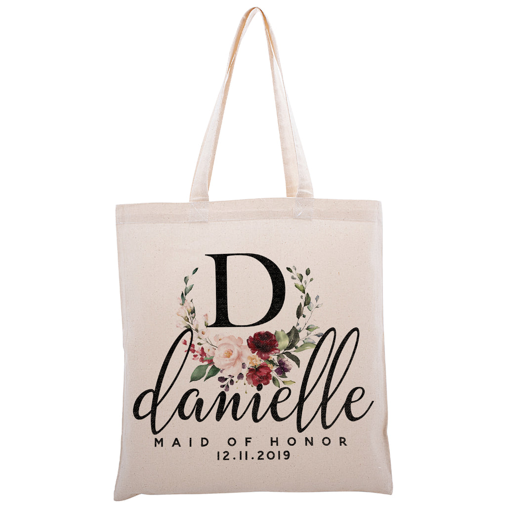 Personalized Tote Bag For Bridesmaids Wedding | Customized Bachelorette Party Bag | Baby Shower and Events Totes |Design #2