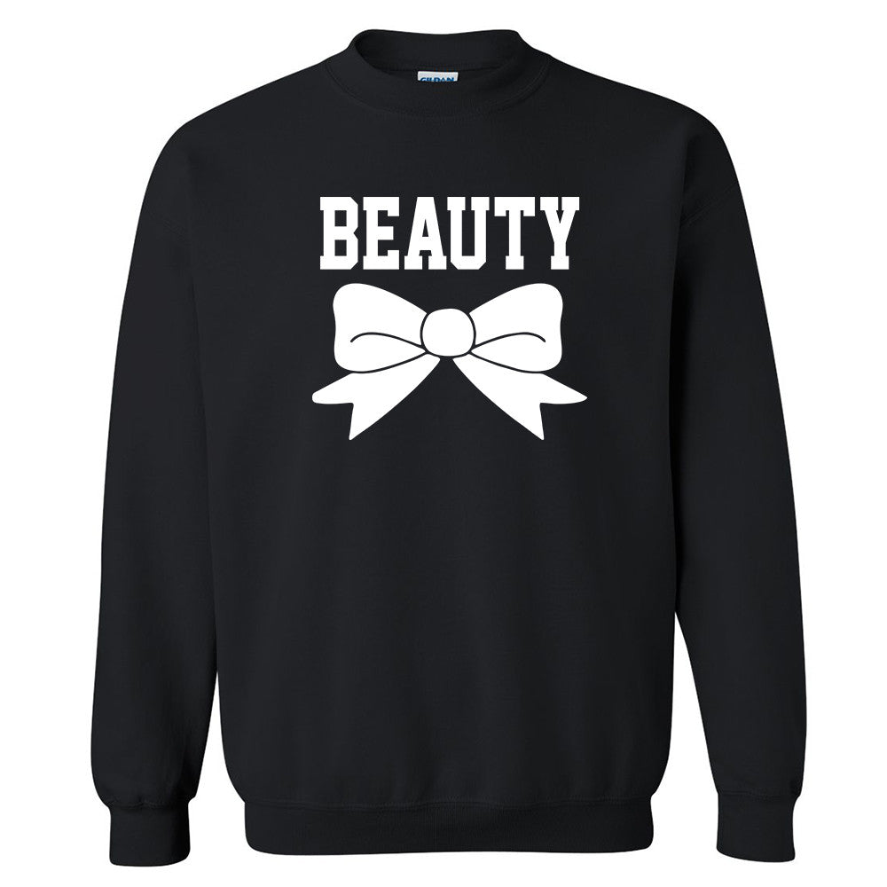 Beauty Bow Unisex Crewneck Couple Matching Valentines Day Sweatshirt - Zexpa Apparel Halloween Christmas Shirts