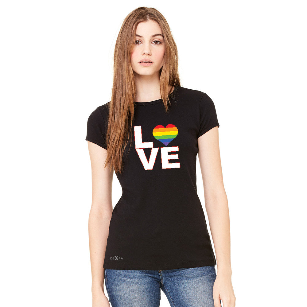 Love is Love - Love Wins Rainbow Women's T-shirt Pride LGBT Tee - Zexpa Apparel