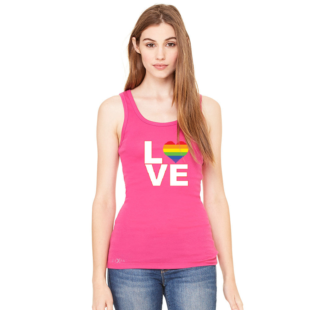 Love is Love - Love Wins Rainbow Women's Tank Top Pride LGBT Sleeveless - Zexpa Apparel