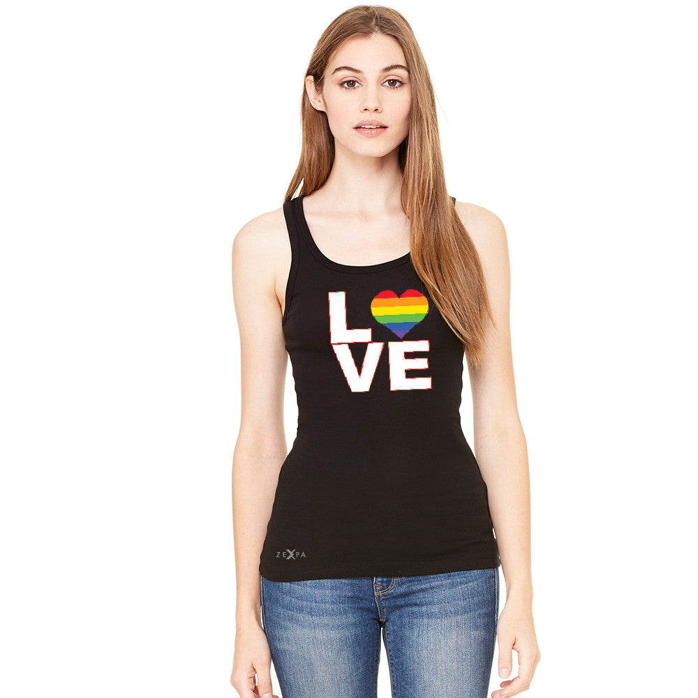 Love is Love - Love Wins Rainbow Women's Tank Top Pride LGBT Sleeveless - Zexpa Apparel