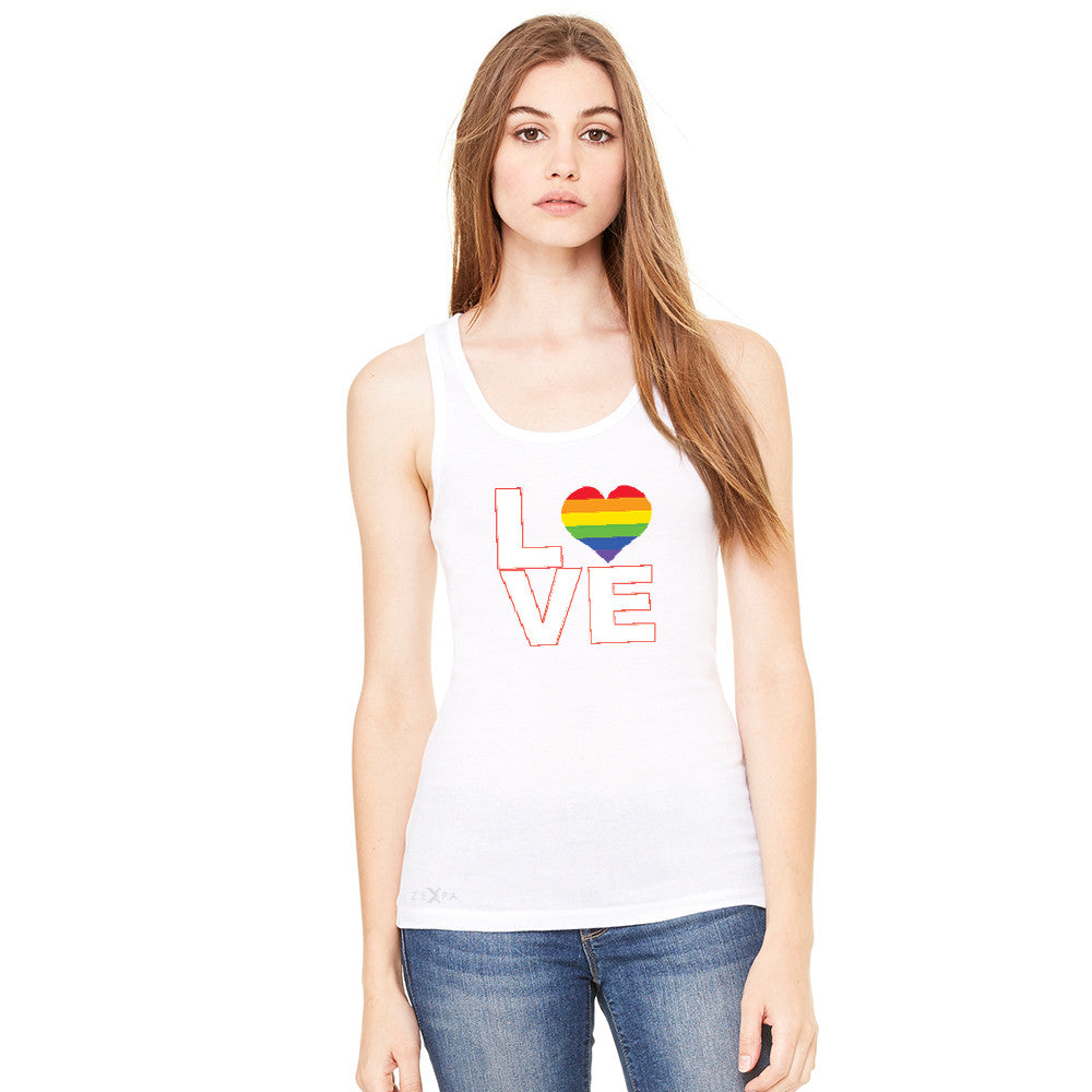 Love is Love - Love Wins Rainbow Women's Tank Top Pride LGBT Sleeveless - Zexpa Apparel