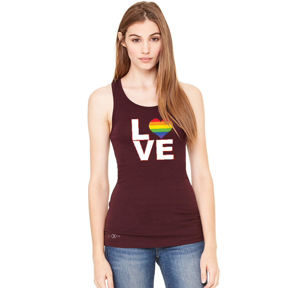 Love is Love - Love Wins Rainbow Women's Racerback Pride LGBT Sleeveless - zexpaapparel - 3