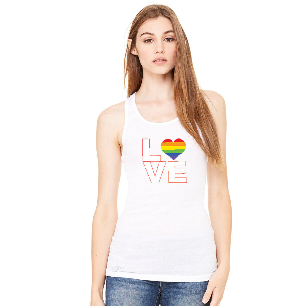 Love is Love - Love Wins Rainbow Women's Racerback Pride LGBT Sleeveless - zexpaapparel - 6