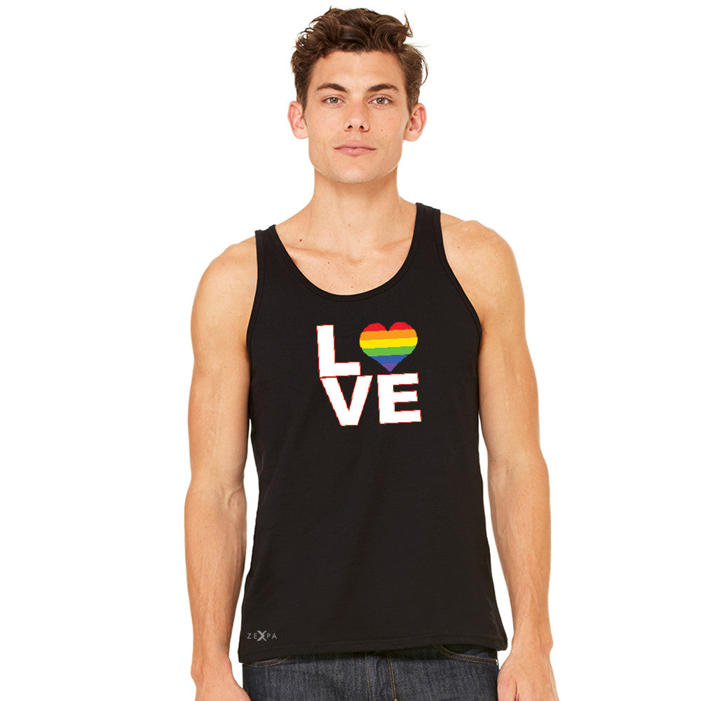 Love is Love - Love Wins Rainbow Men's Jersey Tank Pride LGBT Sleeveless - Zexpa Apparel