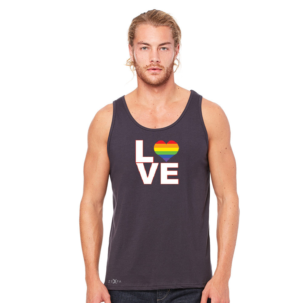 Love is Love - Love Wins Rainbow Men's Jersey Tank Pride LGBT Sleeveless - zexpaapparel - 5