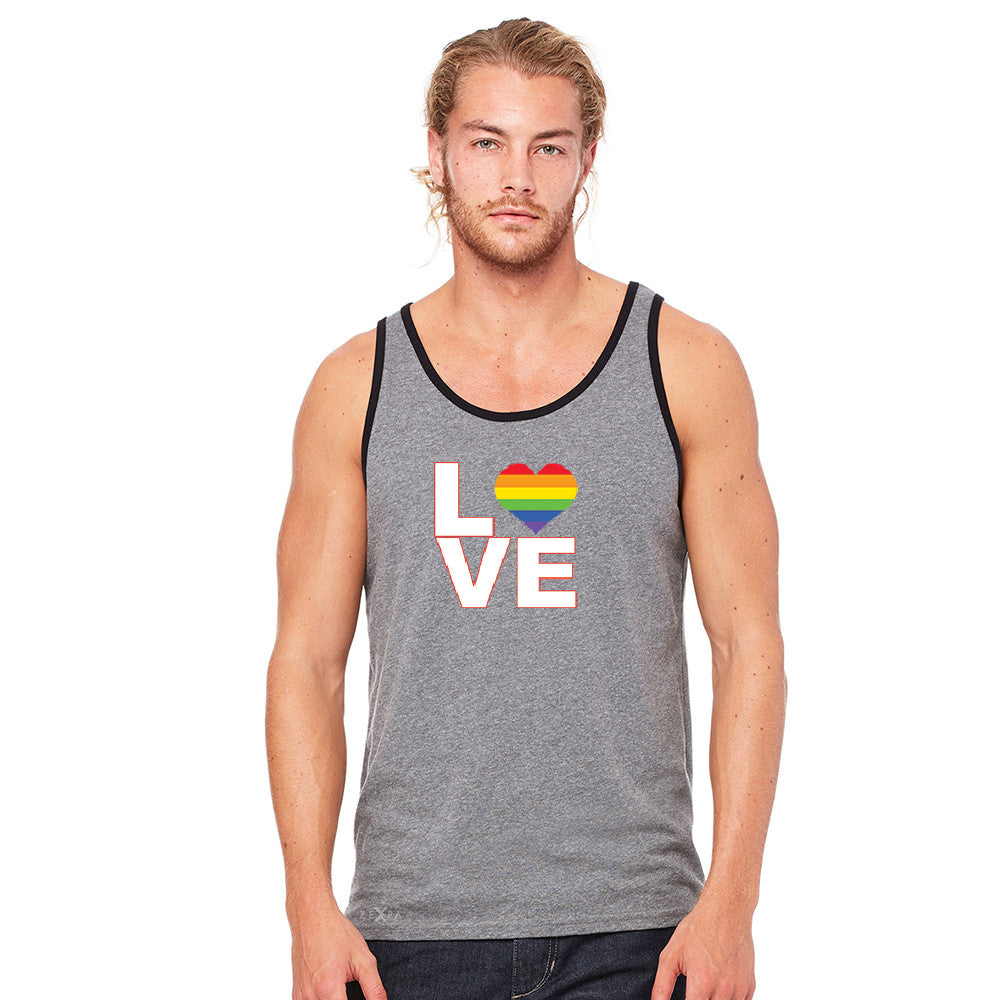 Love is Love - Love Wins Rainbow Men's Jersey Tank Pride LGBT Sleeveless - zexpaapparel - 6