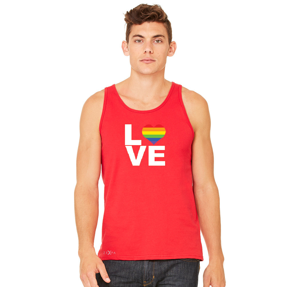 Love is Love - Love Wins Rainbow Men's Jersey Tank Pride LGBT Sleeveless - zexpaapparel - 8