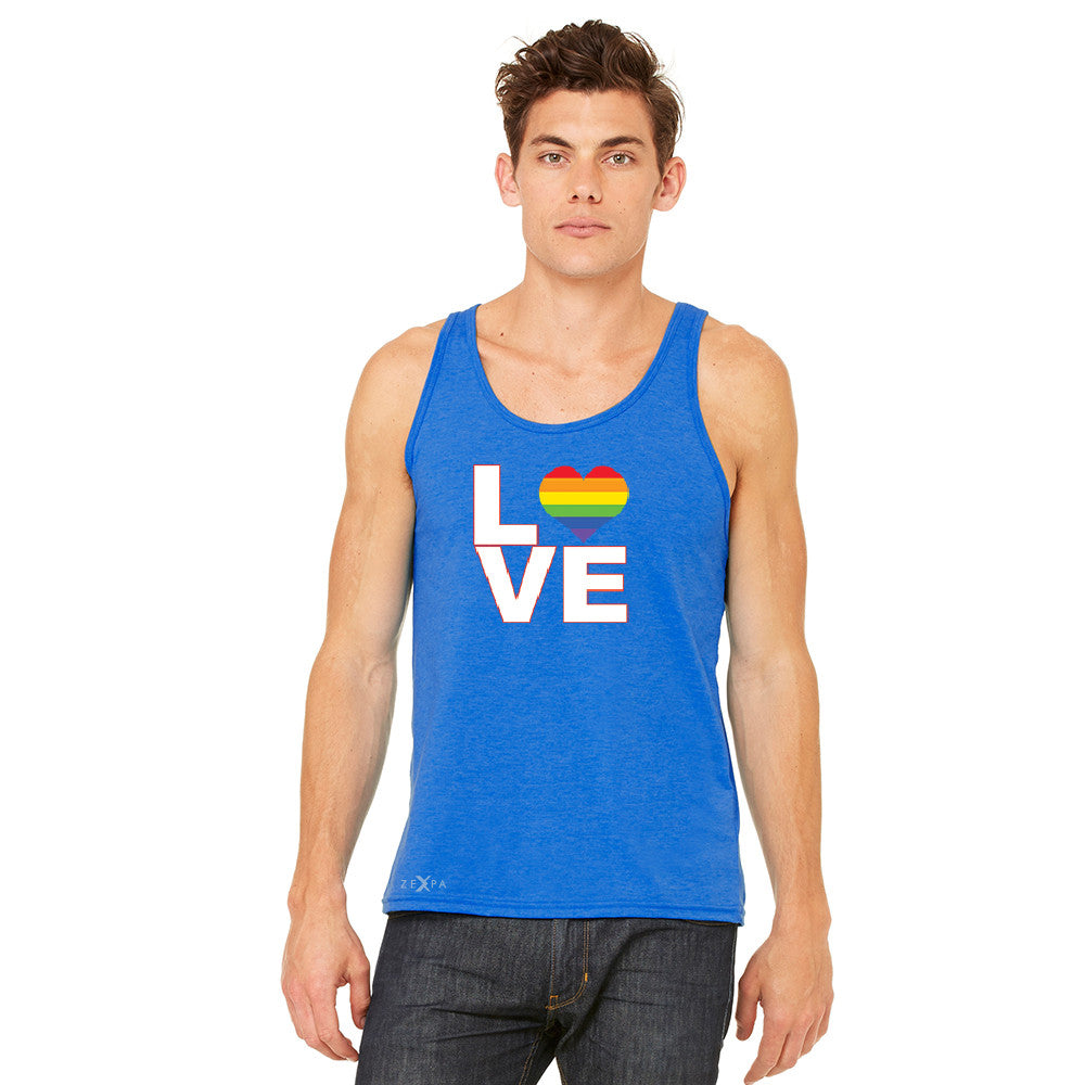 Love is Love - Love Wins Rainbow Men's Jersey Tank Pride LGBT Sleeveless - zexpaapparel - 9