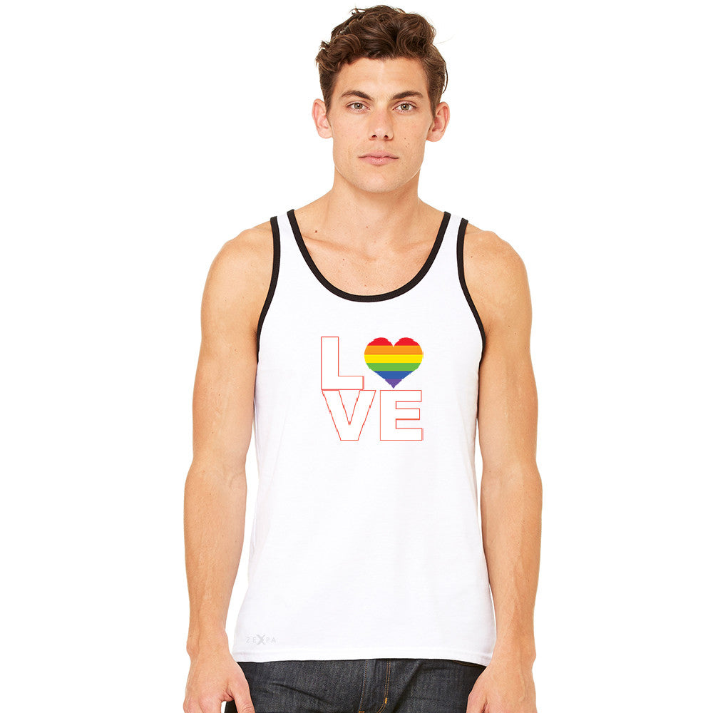 Love is Love - Love Wins Rainbow Men's Jersey Tank Pride LGBT Sleeveless - zexpaapparel - 10