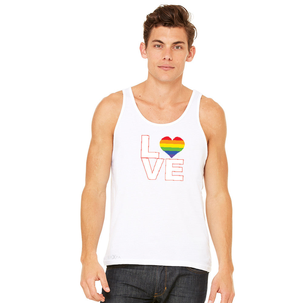 Love is Love - Love Wins Rainbow Men's Jersey Tank Pride LGBT Sleeveless - zexpaapparel - 11