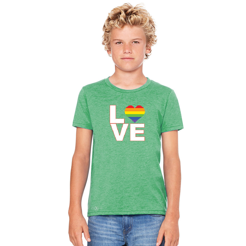 Love is Love - Love Wins Rainbow Youth T-shirt Pride LGBT Tee - Zexpa Apparel - 3
