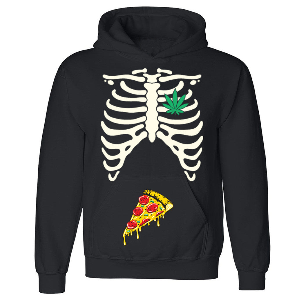 Zexpa Apparelâ„¢ Rib Cage Weed Pizza Munchies Unisex Hoodie Halloween Costume Hooded Sweatshirt