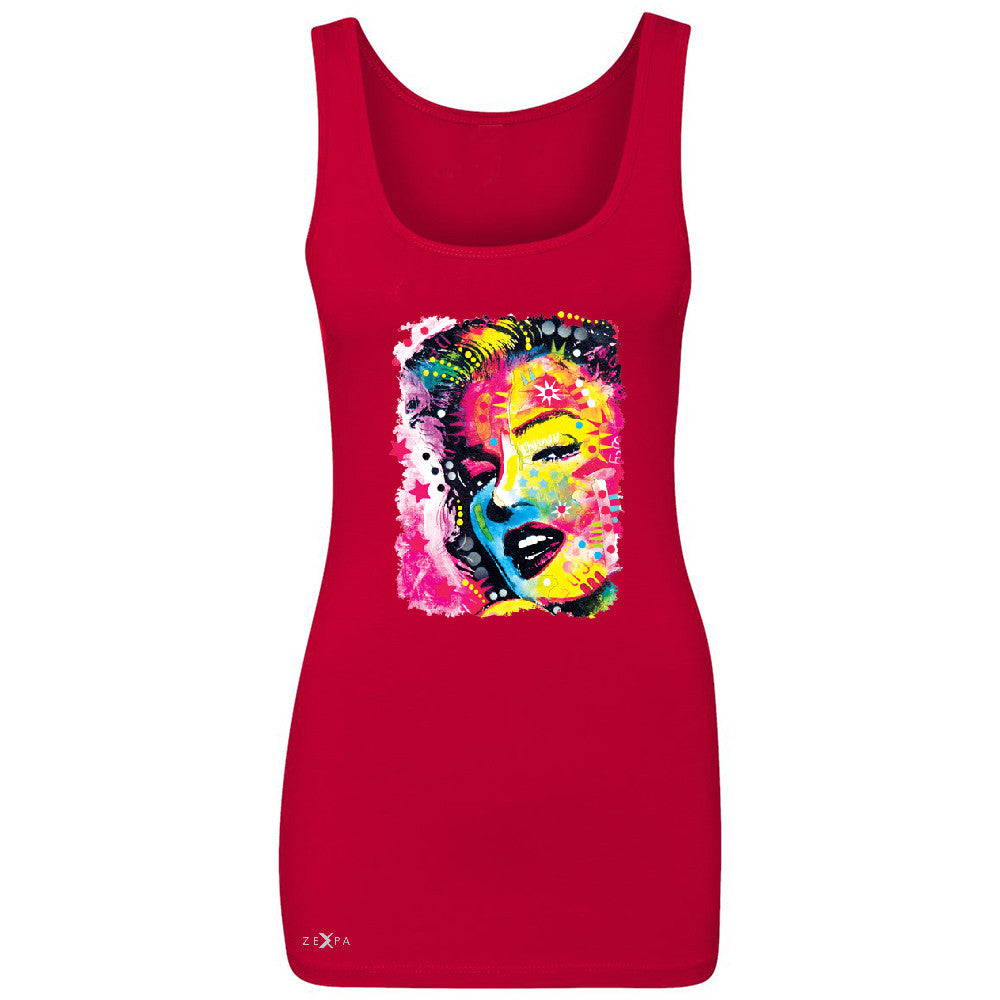 Zexpa Apparelâ„¢ Marilyn Neon Painting Portrait Women's Tank Top Hollywood Beauty Tradition Sleeveless - Zexpa Apparel Halloween Christmas Shirts