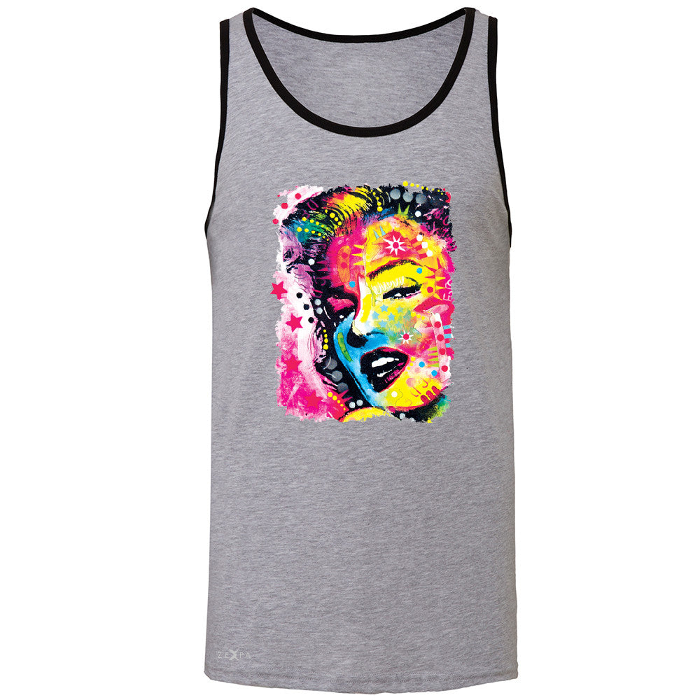 Zexpa Apparelâ„¢ Marilyn Neon Painting Portrait Men's Jersey Tank Hollywood Beauty Tradition Sleeveless - Zexpa Apparel Halloween Christmas Shirts