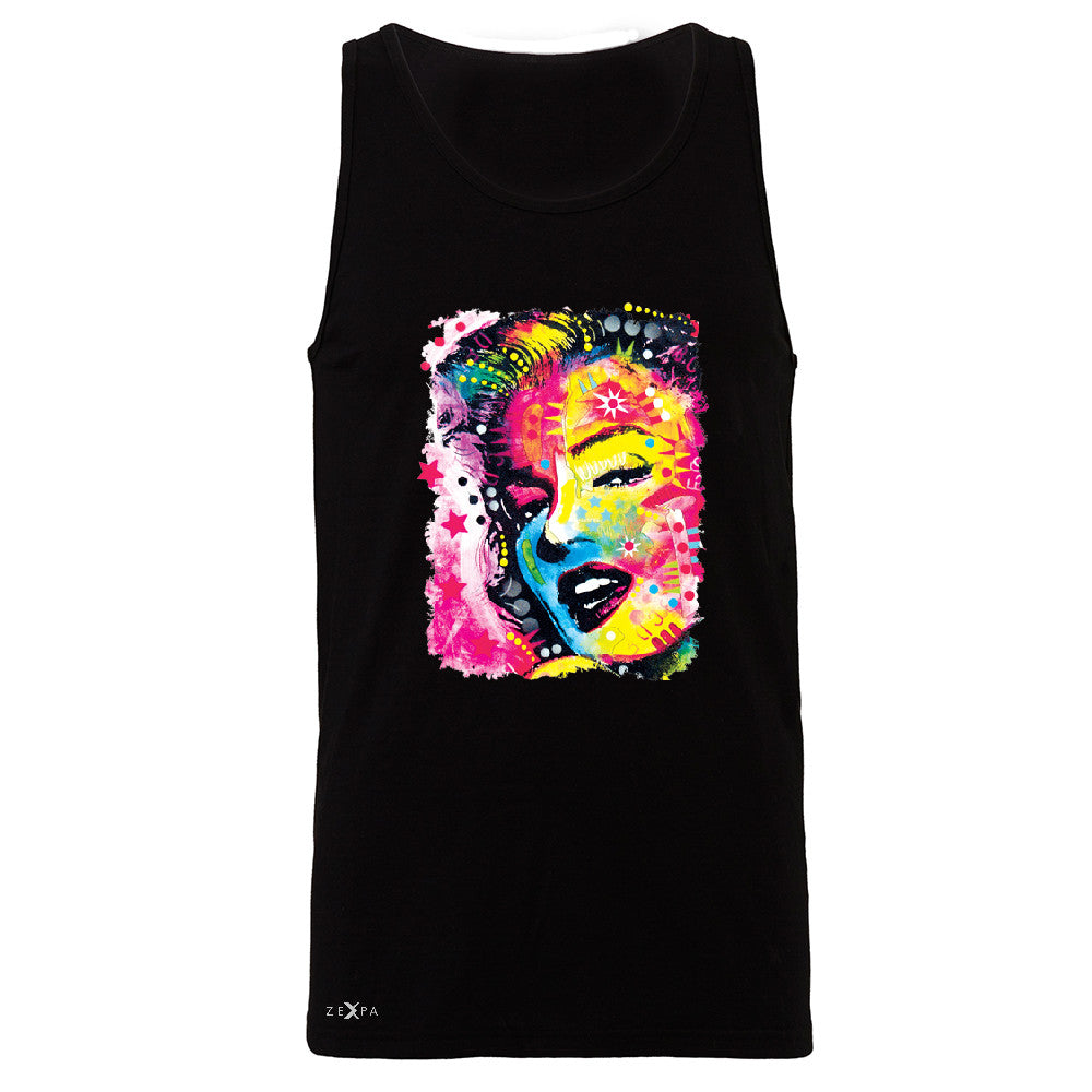 Zexpa Apparelâ„¢ Marilyn Neon Painting Portrait Men's Jersey Tank Hollywood Beauty Tradition Sleeveless - Zexpa Apparel Halloween Christmas Shirts