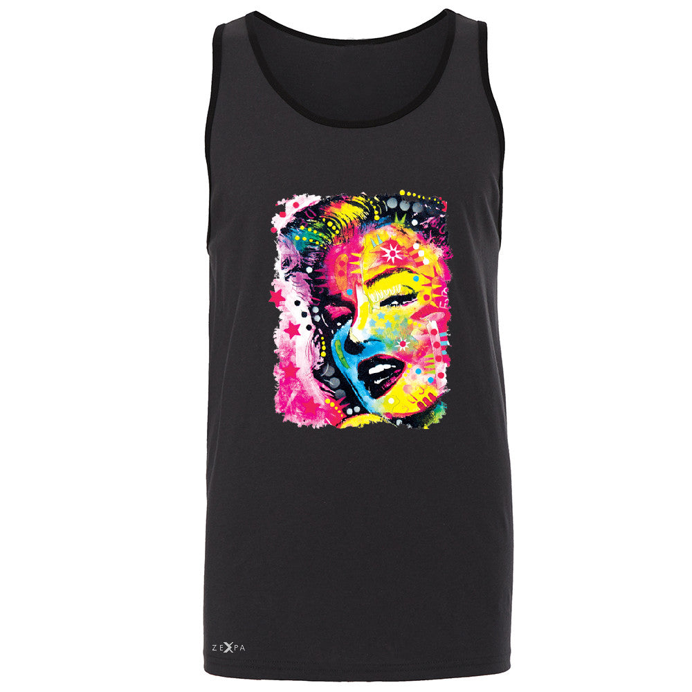 Zexpa Apparelâ„¢ Marilyn Neon Painting Portrait Men's Jersey Tank Hollywood Beauty Tradition Sleeveless - Zexpa Apparel Halloween Christmas Shirts
