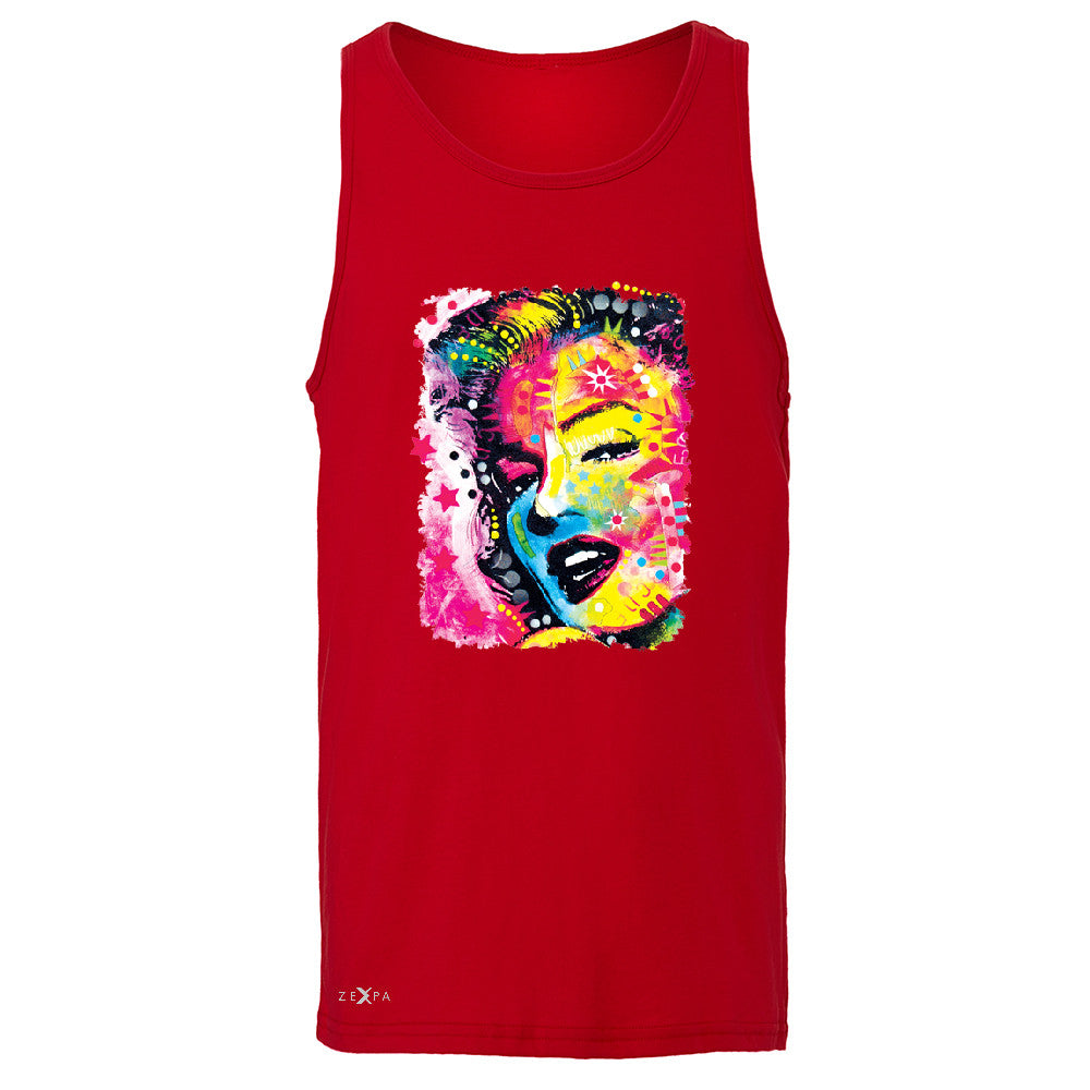 Zexpa Apparelâ„¢ Marilyn Neon Painting Portrait Men's Jersey Tank Hollywood Beauty Tradition Sleeveless - Zexpa Apparel Halloween Christmas Shirts