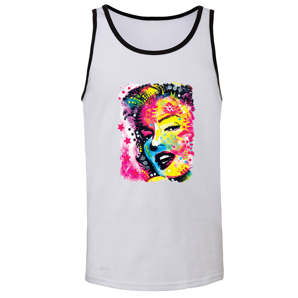 Zexpa Apparelâ„¢ Marilyn Neon Painting Portrait Men's Jersey Tank Hollywood Beauty Tradition Sleeveless - Zexpa Apparel Halloween Christmas Shirts