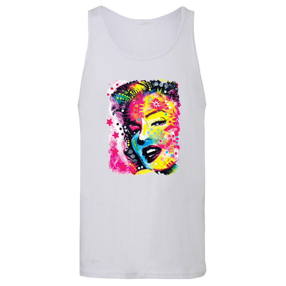 Zexpa Apparelâ„¢ Marilyn Neon Painting Portrait Men's Jersey Tank Hollywood Beauty Tradition Sleeveless - Zexpa Apparel Halloween Christmas Shirts