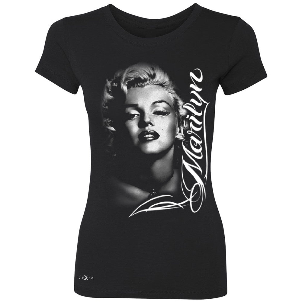 Marilyn Monroe Gangster Respect  Women's T-shirt Tattoo Gun Babe Tee - Zexpa Apparel - 1