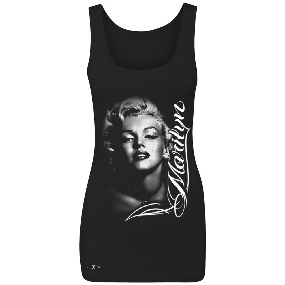 Marilyn Monroe Gangster Respect  Women's Tank Top Tattoo Gun Babe Sleeveless - Zexpa Apparel - 1