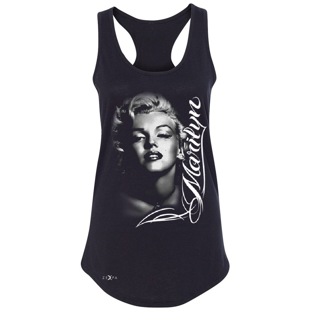 Marilyn Monroe Gangster Respect  Women's Racerback Tattoo Gun Babe Sleeveless - Zexpa Apparel - 1