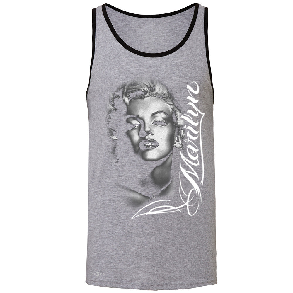 Marilyn Monroe Gangster Respect  Men's Jersey Tank Tattoo Gun Babe Sleeveless - Zexpa Apparel - 2