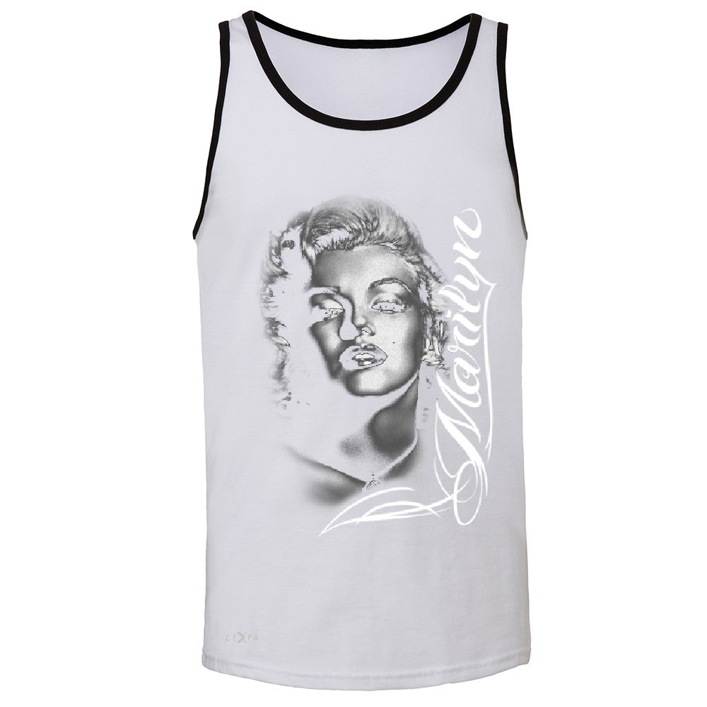 Marilyn Monroe Gangster Respect  Men's Jersey Tank Tattoo Gun Babe Sleeveless - Zexpa Apparel - 5