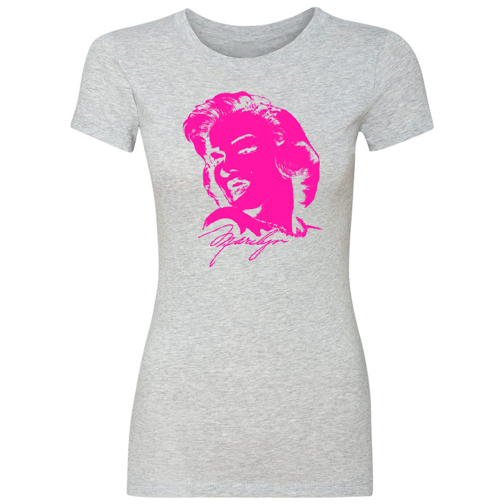 Zexpa Apparelâ„¢ Neon Marilyn Monroe Pink Women's T-shirt Marilyn Signature Cool Tee - Zexpa Apparel Halloween Christmas Shirts