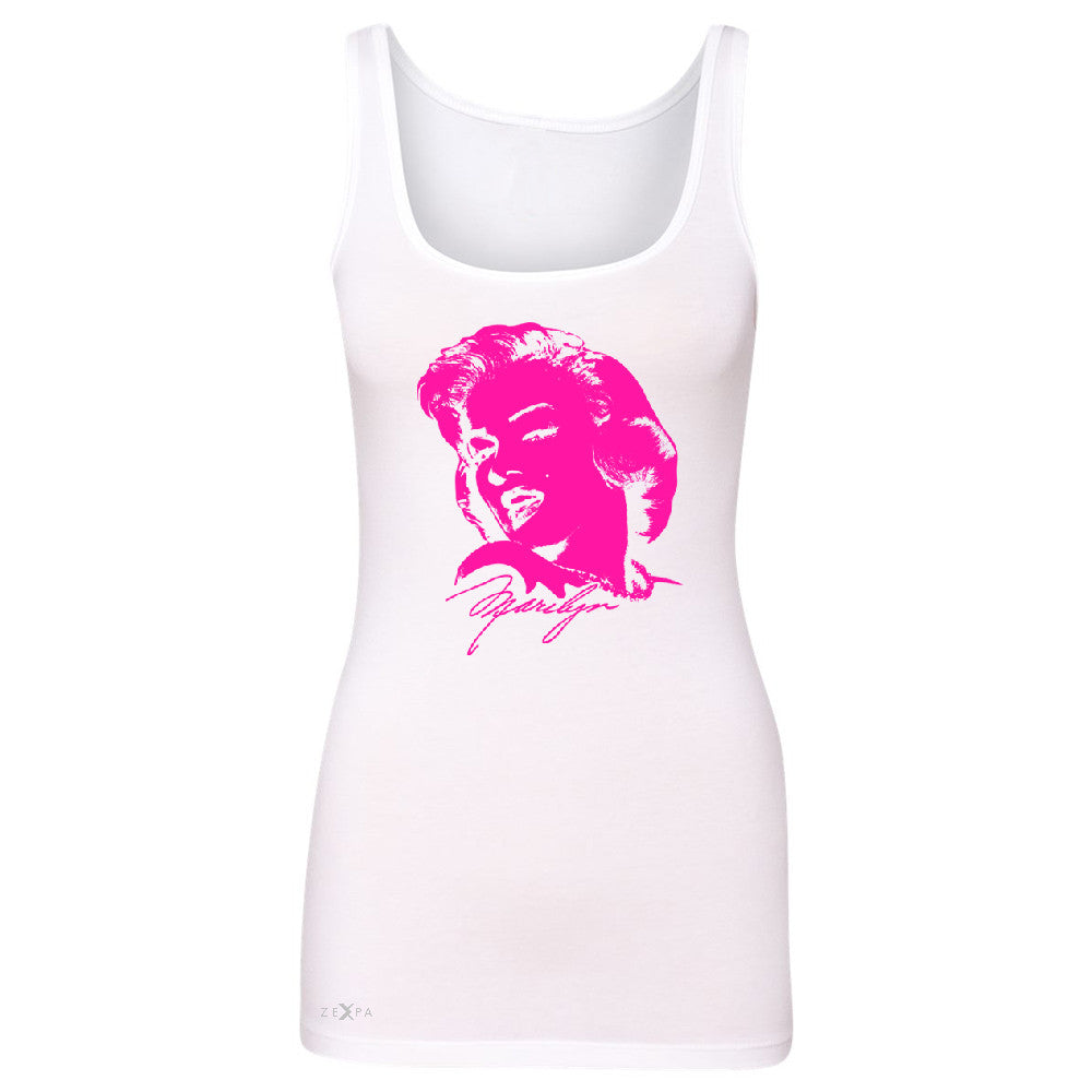 Zexpa Apparelâ„¢ Neon Marilyn Monroe Pink Women's Tank Top Marilyn Signature Cool Sleeveless - Zexpa Apparel Halloween Christmas Shirts
