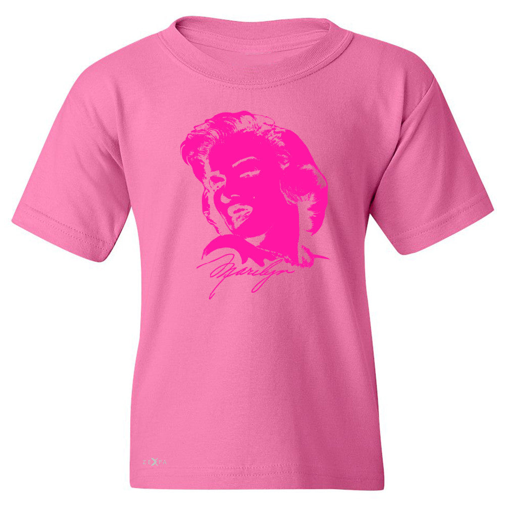 Neon Marilyn Monroe Pink Youth T-shirt Marilyn Signature Cool Tee - Zexpa Apparel - 3