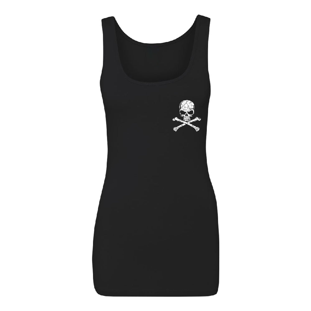 Pocket Design - Skull and Crossbones Women's Tank Top Souvenir Shirt 