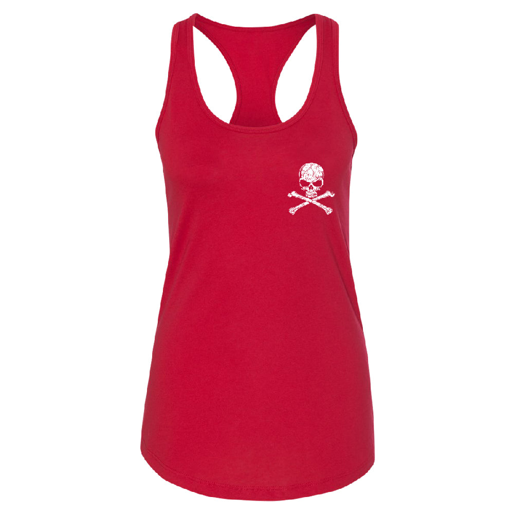Pocket Design - Skull and Crossbones Women's Racerback Souvenir Shirt 